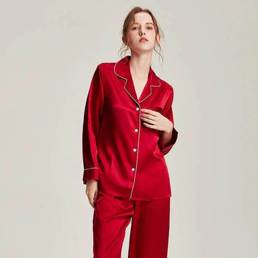Red Silk Pajamas Are the Luxury