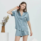 Silk Pajama – 100% Mulberry Silk, Short Sleeve, Luxury Loungewear - LANI SILK