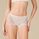 Silk Panties - Lace Mid Waist Briefs Comfortable - LANI SILK