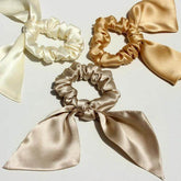 Silk Scrunchies - Bunny Ear Hair Ties Bowknot Elastic Bands Holders - LANI SILK