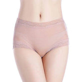 Silk Panties - Natural High Waist Lace Plus Transparent Underwear - LANI SILK