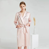 100% Silk Robe with Pocket – Knee-Length Luxury Loungewear for Women - LANI SILK