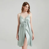 Silk Nightgown - Lace Backless Sling Sleep Dress - LANI SILK