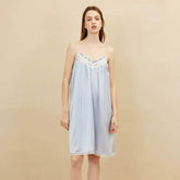 Silk Nightgown - Pure Silk Sexy V Neck Spaghetti Straps Summer - LANI SILK