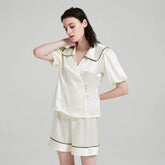 Silk Pajamas with Stylish Sailor Collar - Lightweight & Breathable - LANI SILK