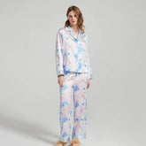 Silk Pajamas - Printed Long Sleeve Summer Sleepwear - LANI SILK