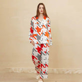 Silk Pajamas - 100% Mulberry Silk Houndstooth Print Set - LANI SILK
