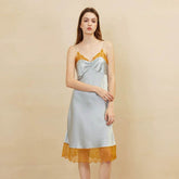 Silk Nightgown - Spaghetti Straps Lace Summer Sleepwear 2025 - LANI SILK