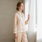 100% Mulberry Silk Pajama Set - Light Apricot