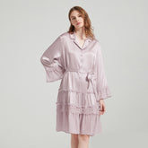 Silk Dress – Princess Style with Lace and Ruffle Trim