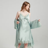 Silk Robes - Nightgown Robe Lace Suit Summer Loungewear - LANI SILK