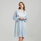 Silk Nightgown with Lace Sleeves – Soft & Elegant Feel - LANI SILK