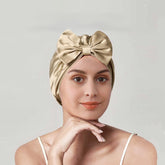 Silk Bonnets – Mulberry Silk Sleep Bonnet with Bow Accent