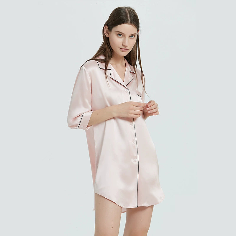 Silk Nightgown - Hem Elegant & Skin-Friendly Sleepwear - LANI SILK 