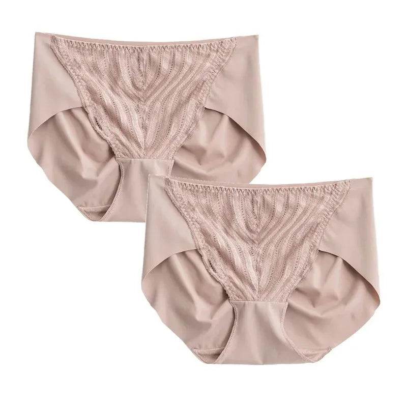 Silk Panties - Lot Natural Lining Seamless Lace Briefs Everyday Wear - LANI SILK 