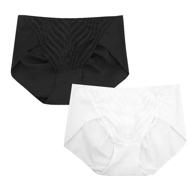 Silk Panties - Lot Natural Lining Seamless Lace Briefs Everyday Wear - LANI SILK 