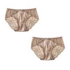 Silk Panties - 100% Natural Silk Lining Sexy Lace Briefs