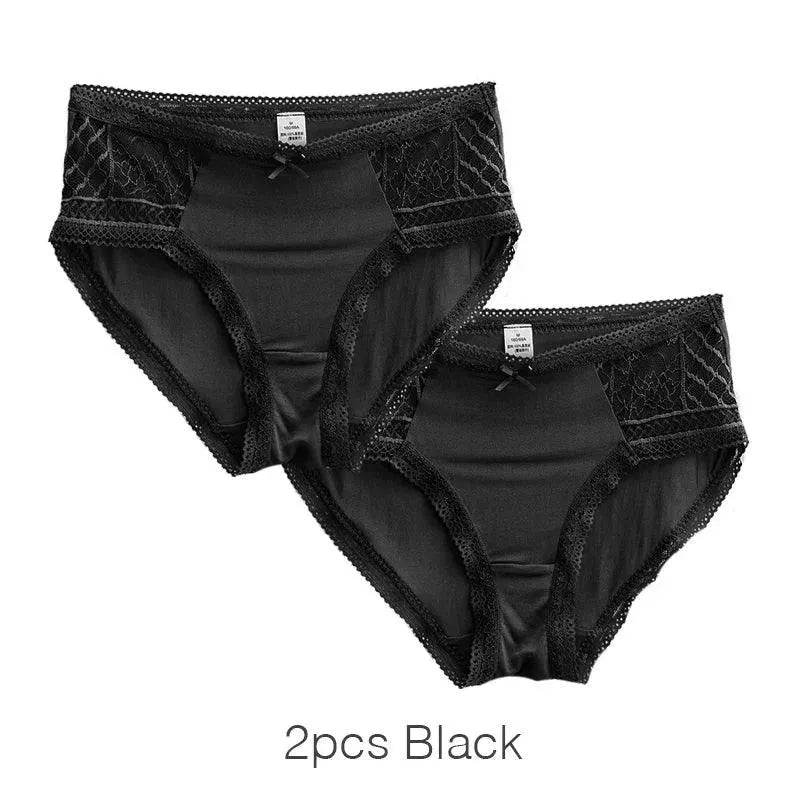 Silk Panties - 100% Natural Silk & Lace Comfortable Everyday Briefs - LANI SILK 