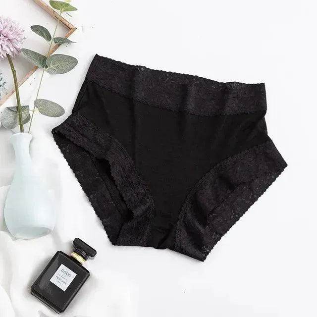 Silk Panties - Natural Waist Briefs Breathable Underwear - LANI SILK 