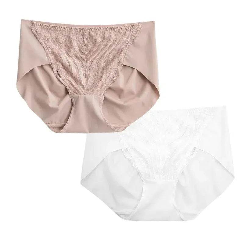 Silk Panties - Lot Natural Lining Seamless Lace Briefs Everyday Wear - LANI SILK 