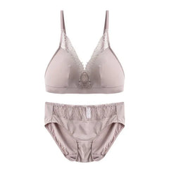 Silk Bra & Panty Set - Lace Thin Padded Comfortable