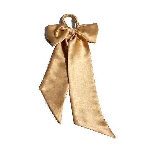 Silk Scrunchies - Ribbon & Skinny Set Hair With Bow Elastic - LANI SILK 