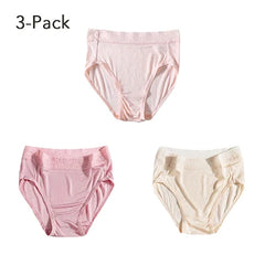 Silk Panties Ladies Hipster Panty Lace Plus Size Seamless Mid Waisted