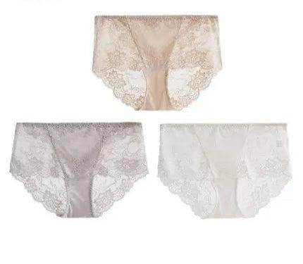 Silk Panties - Lace Briefs Seamless Transparent Lingerie - LANI SILK 