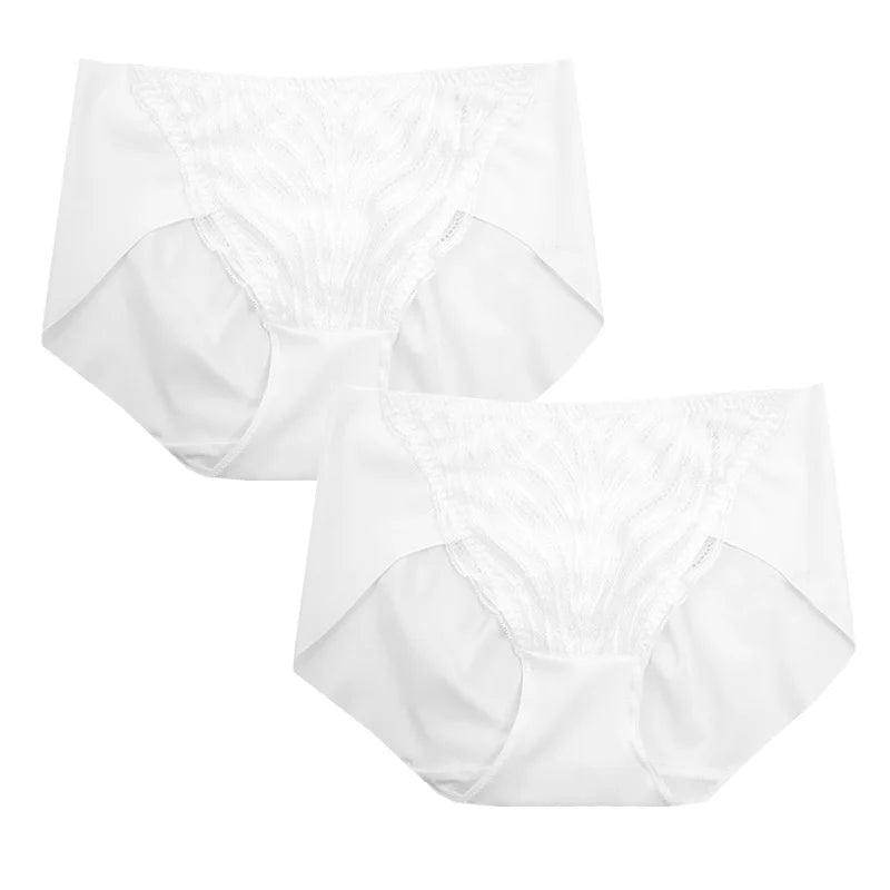 Silk Panties - Lot Natural Lining Seamless Lace Briefs Everyday Wear - LANI SILK 