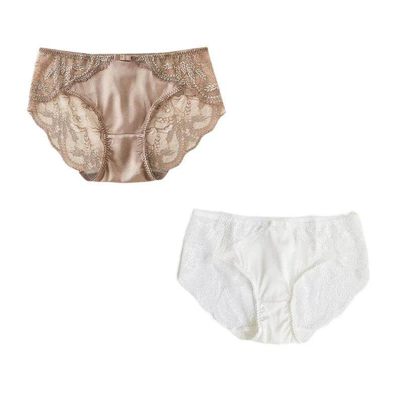 Silk Panties - 100% Natural Silk Lining Sexy Lace Briefs - LANI SILK 