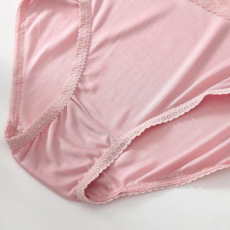 Silk Panties - Real Silk Lace Waist Hipster Briefs Seamless - LANI SILK 