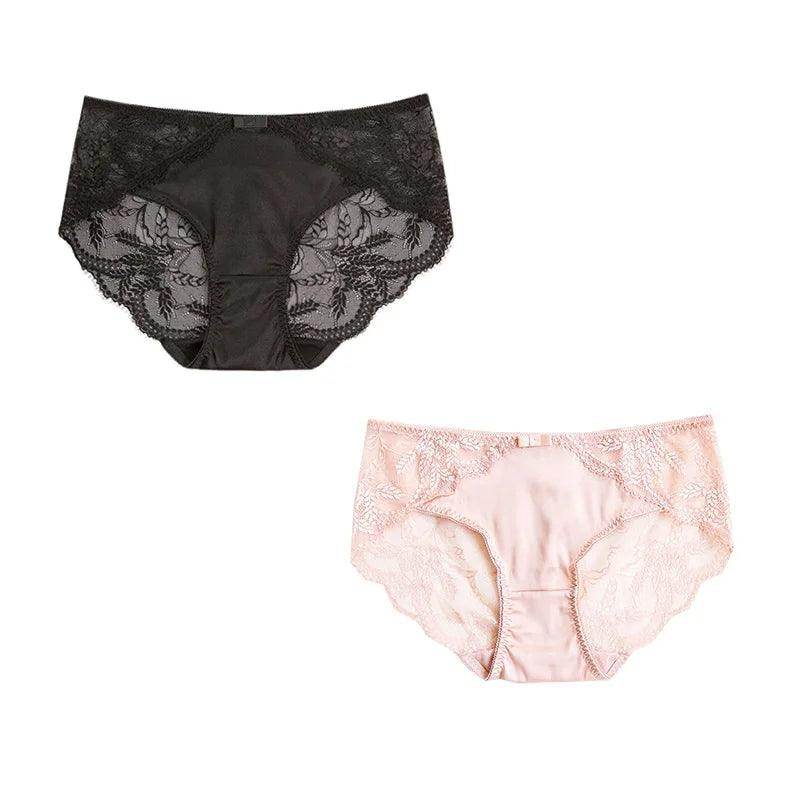 Silk Panties - 100% Natural Silk Lining Sexy Lace Briefs - LANI SILK 