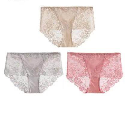 Silk Panties - Lace Briefs Seamless Transparent Lingerie - LANI SILK 