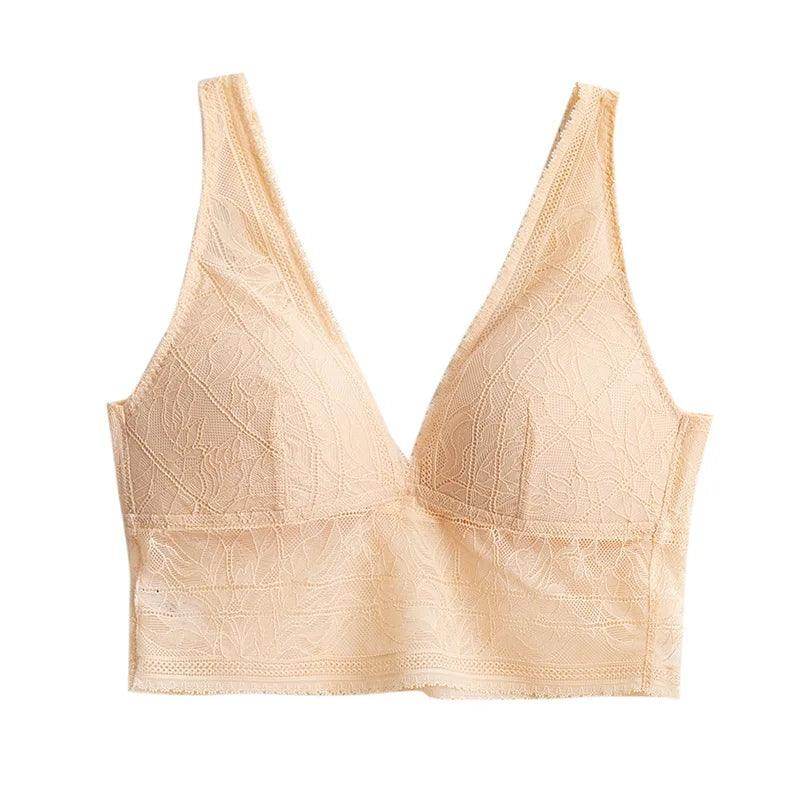 Silk Bra - Lace Wire Free 100% Silk Lining Thin Padding - LANI SILK 