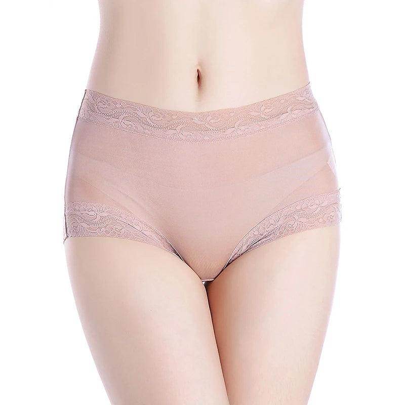 Silk Panties - Natural Waist Briefs Breathable Underwear - LANI SILK 
