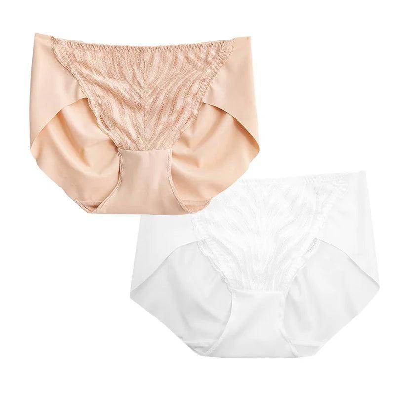 Silk Panties - Lot Natural Lining Seamless Lace Briefs Everyday Wear - LANI SILK 