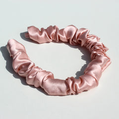 Silk Scrunchies Pure Ruched Pleated Band Bubble Headbands Elastic