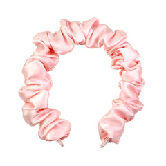 Silk Scrunchies Pure Ruched Pleated Band Bubble Headbands Elastic