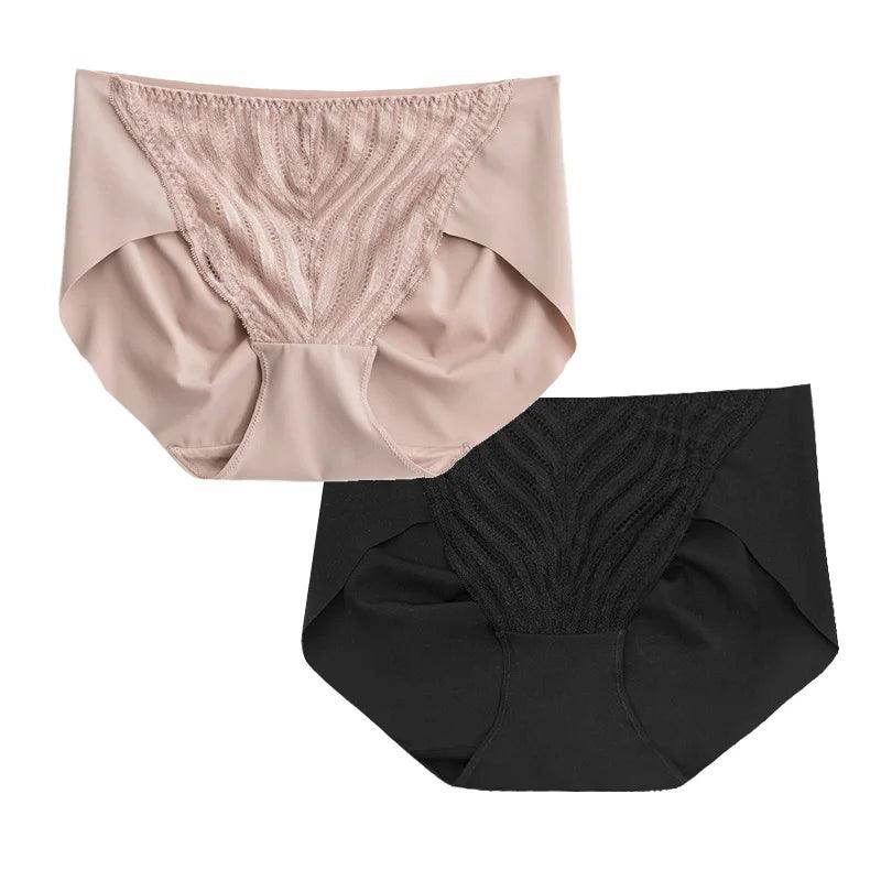 Silk Panties - Lot Natural Lining Seamless Lace Briefs Everyday Wear - LANI SILK 