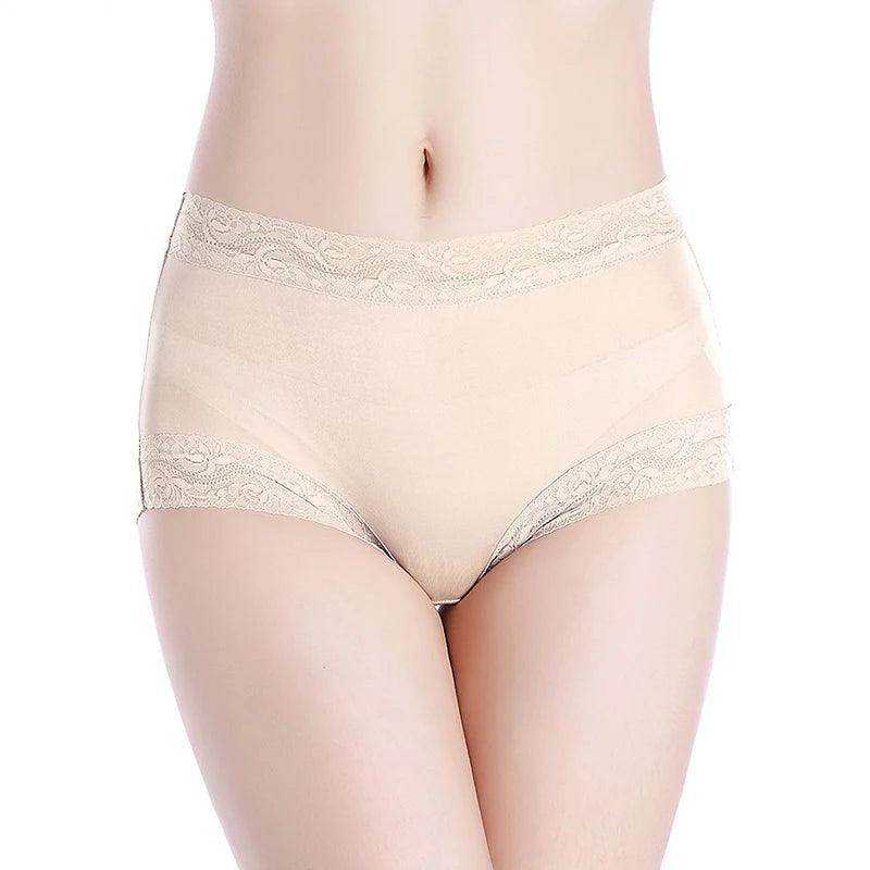 Silk Panties - Natural Waist Briefs Breathable Underwear - LANI SILK 