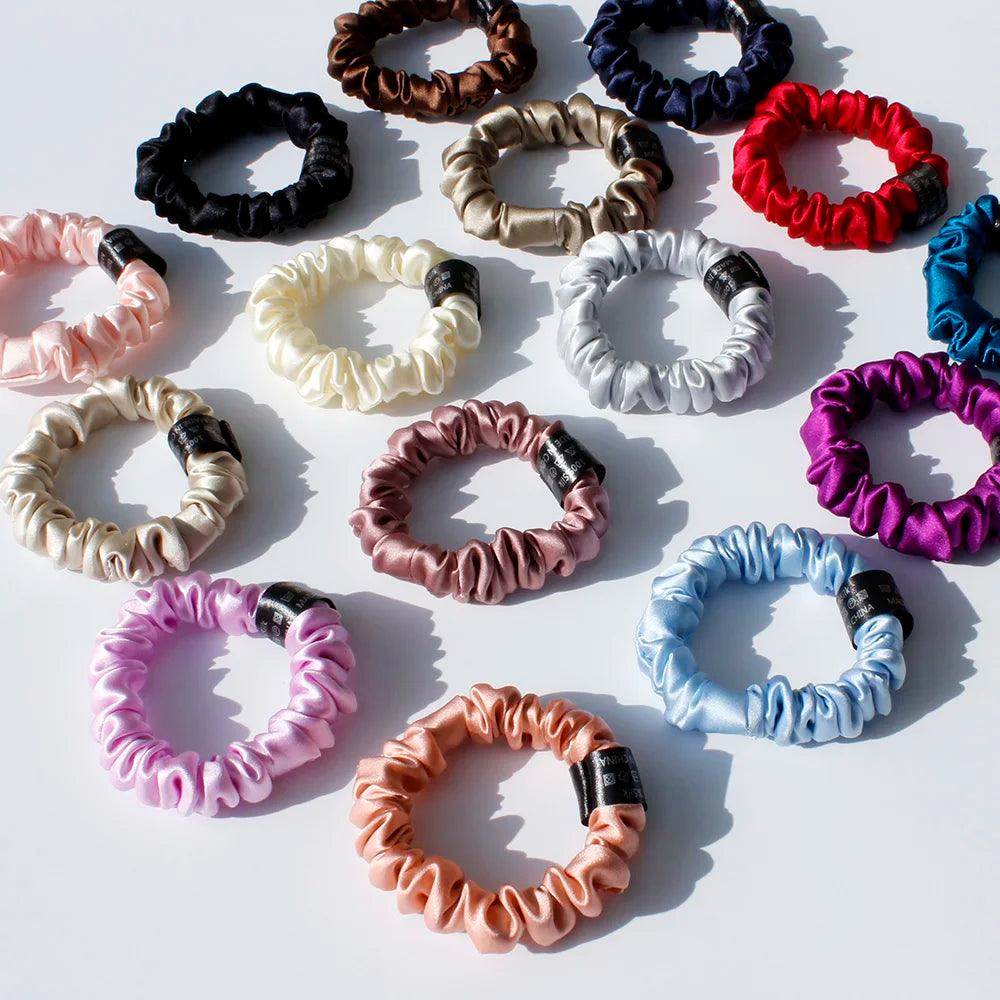 Silk Scrunchies - Hair Ties Elastic Bands No Damage - LANI SILK 