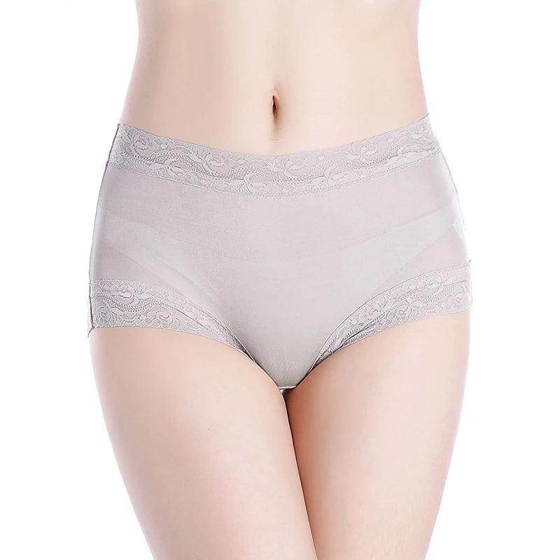 Silk Panties - Natural Waist Briefs Breathable Underwear - LANI SILK 
