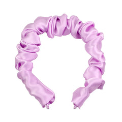 Silk Scrunchies Pure Ruched Pleated Band Bubble Headbands Elastic