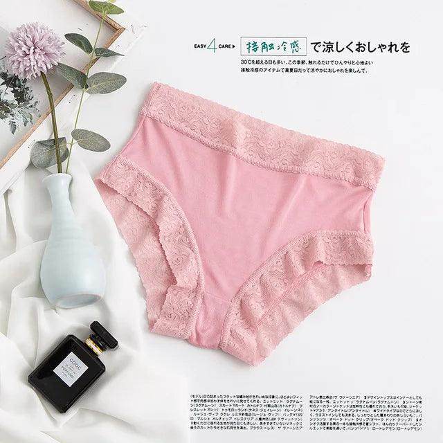 Silk Panties - Natural Waist Briefs Breathable Underwear - LANI SILK 