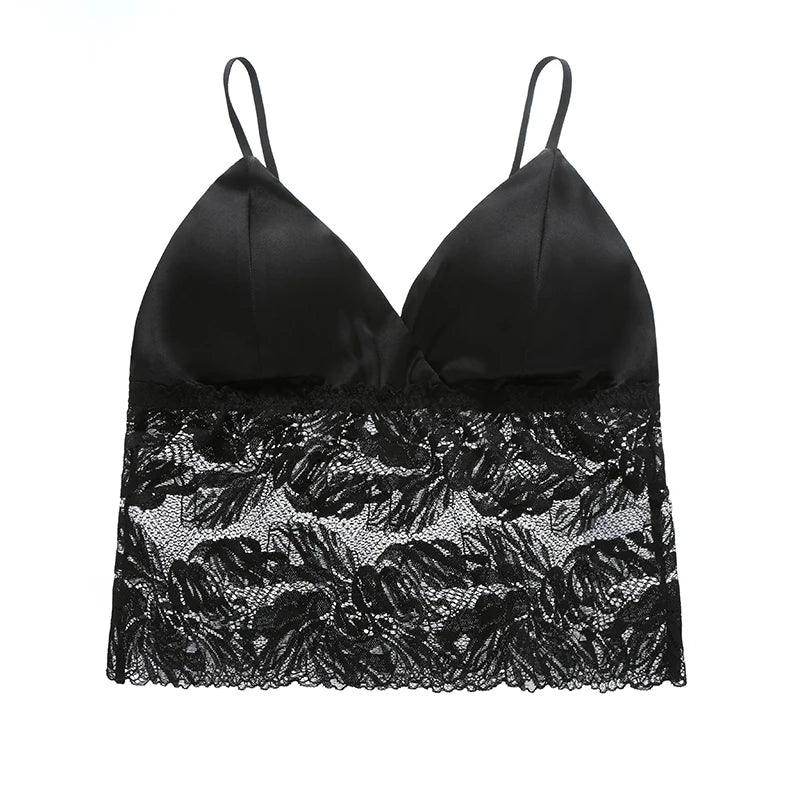 Silk Bra - Wire Free Cups Natural Lace Underwear - LANI SILK 