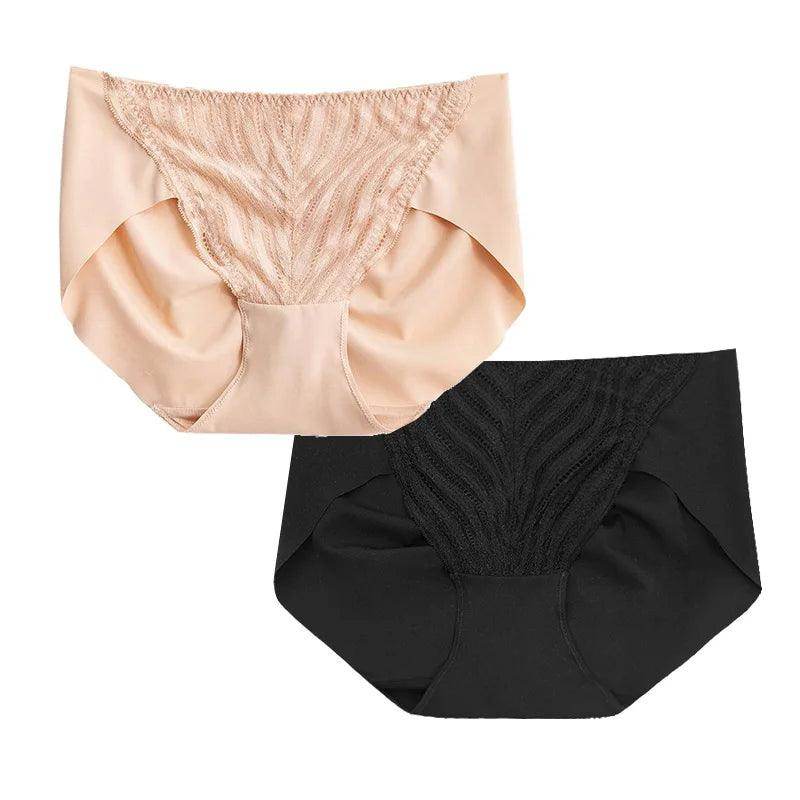 Silk Panties - Lot Natural Lining Seamless Lace Briefs Everyday Wear - LANI SILK 