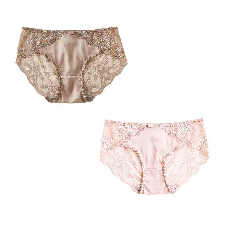 Silk Panties - 100% Natural Silk Lining Sexy Lace Briefs - LANI SILK 