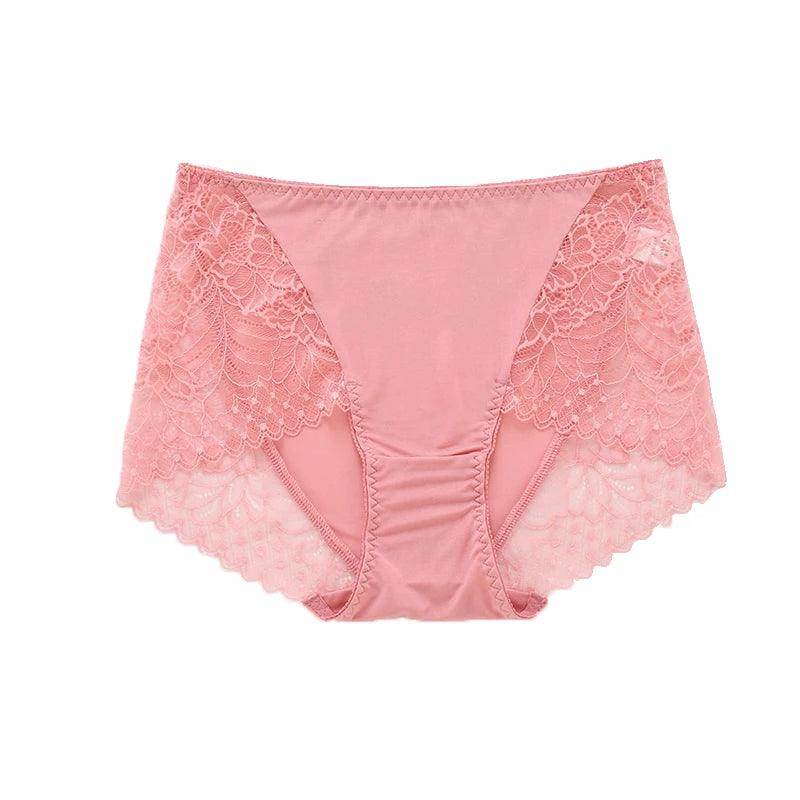Silk Panties - Lace Mid Waist Briefs Comfortable - LANI SILK 