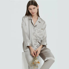 Silk Pajamas - Elegant Long Sleeve Sleepwear Sexy - LANI SILK 