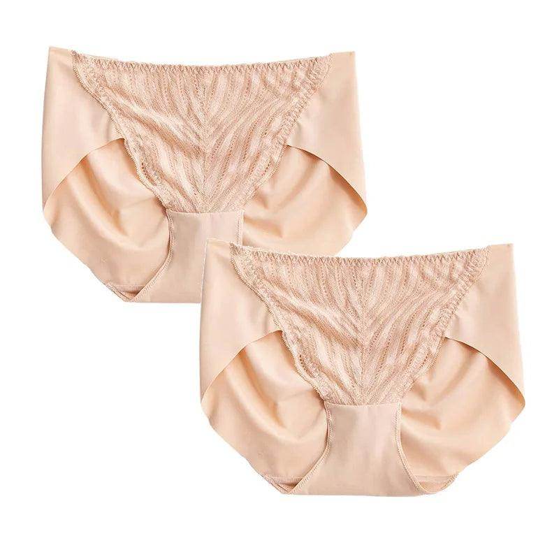 Silk Panties - Lot Natural Lining Seamless Lace Briefs Everyday Wear - LANI SILK 